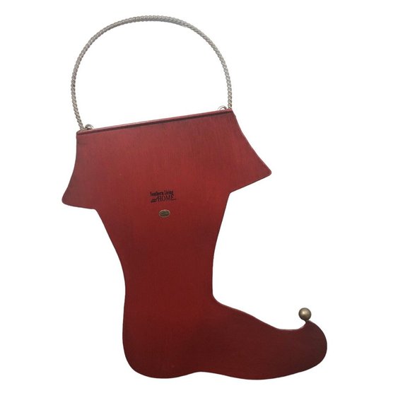 Southern Living At Home Metal Holiday Stocking Hanging Bucket W Pocket New - Picture 2 of 7